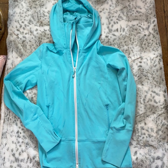 LULULEMON STRIDE JACKET hoodie angel blue SIZE 8 - Picture 1 of 6
